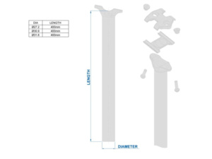 Sedlovka RITCHEY WCS Carbon  Trail Zero 400mm/27.2mm