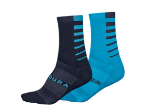 ENDURA ponožky Coolmax Stripe (2-balení) Blue Eletric