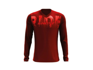 Dres s dlouhým rukávem GHOST Ride Line Dark Red/Red