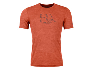 Tričko ORTOVOX 120 Cool Tec Mountain Logo TS Clay Orange Blend