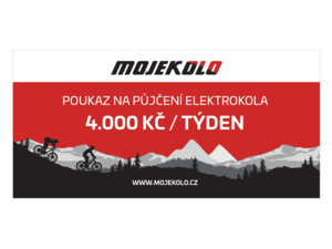 Dárkový poukaz na půjčení elektrokola 4000 Kč / 1 týden