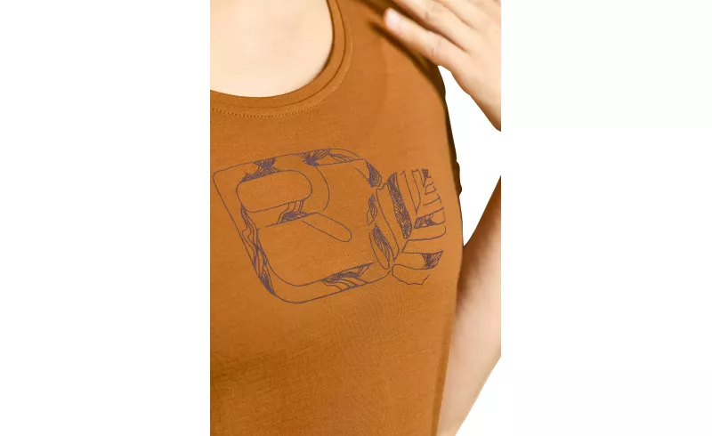 Dámské Tričko ORTOVOX 120 Cool Tec Leaf Logo T-shirt Women's Petrol Blue