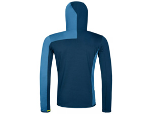 Mikina ORTOVOX Fleece Light Grid Hooded Jacket Men's Mountain Blue