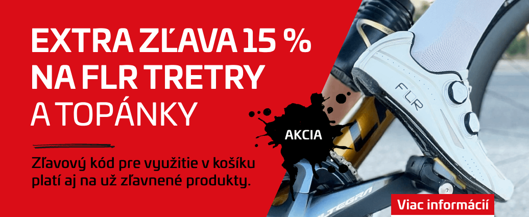 Extra zľava 15 % na tretry a topánky FLR. Platí aj pre zľavnené modely